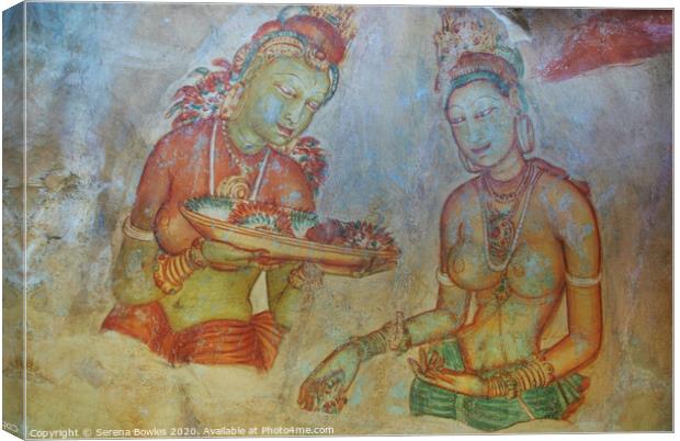Cave Paintings Sigiriya  Canvas Print by Serena Bowles