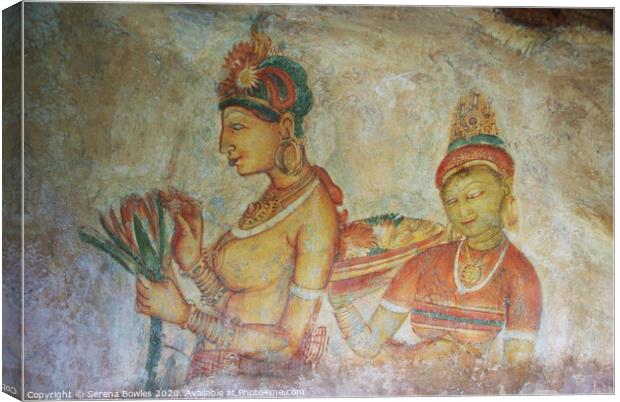 Cave Paintings Sigiriya Canvas Print by Serena Bowles