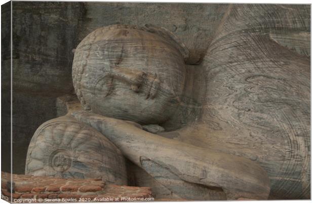Reclining Buddha Statues, Polonnaruwa Canvas Print by Serena Bowles