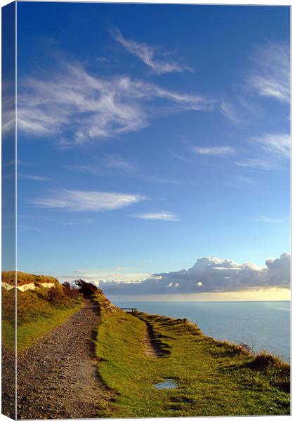 Blue Skies over the White Cliffs of Dover Canvas Print by Serena Bowles