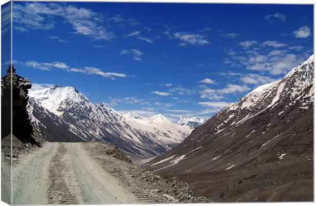 On the Road in Lahaul Valley, Himachal Pradesh, In Canvas Print by Serena Bowles
