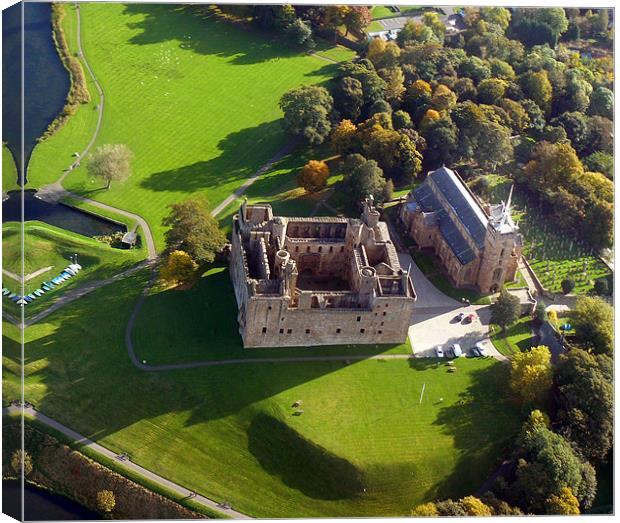 Linlithgow Palace from the air Canvas Print by Mark Malaczynski