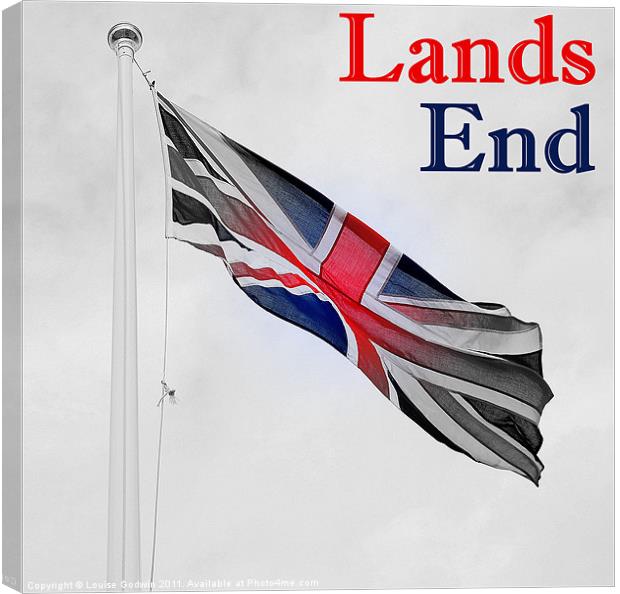 Lands End Flag Canvas Print by Louise Godwin