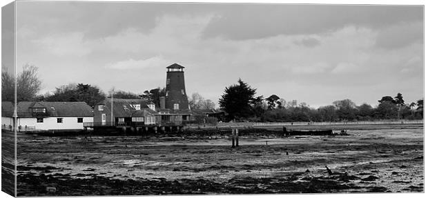 Low Tide At Langstone Mill Canvas Print by Louise Godwin
