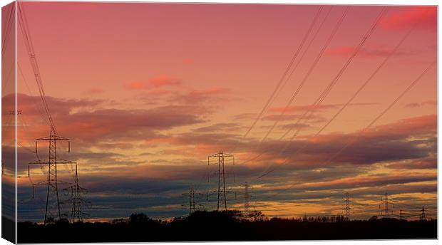 Sunset Pylons Canvas Print by Louise Godwin