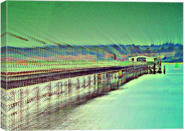 Hythe Pier Abstract Canvas Print by Louise Godwin
