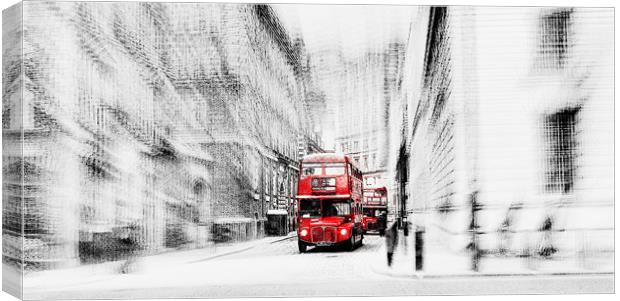London Bus Abstract Canvas Print by Louise Godwin
