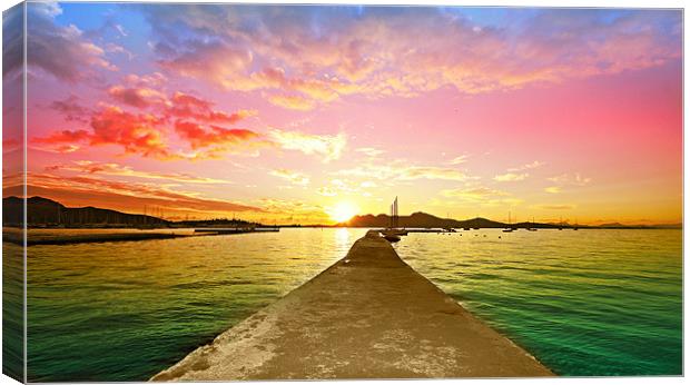 Puerto Pollensa Canvas Print by Louise Godwin