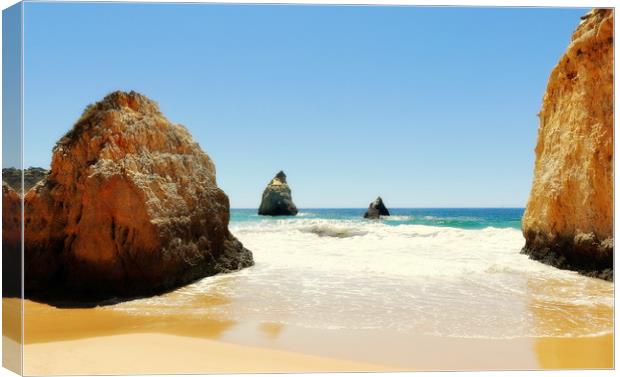 Alvor Glory Praia dos Três Irmãos  Portugal Canvas Print by Louise Godwin