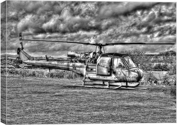 Black and White Army Chopper Canvas Print by Louise Godwin
