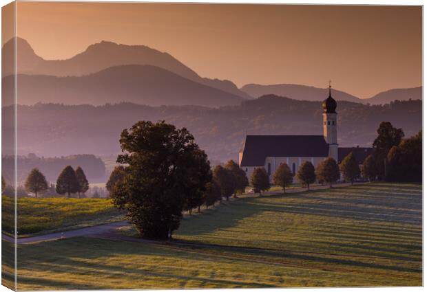 Sunrise at the alps Canvas Print by Thomas Schaeffer