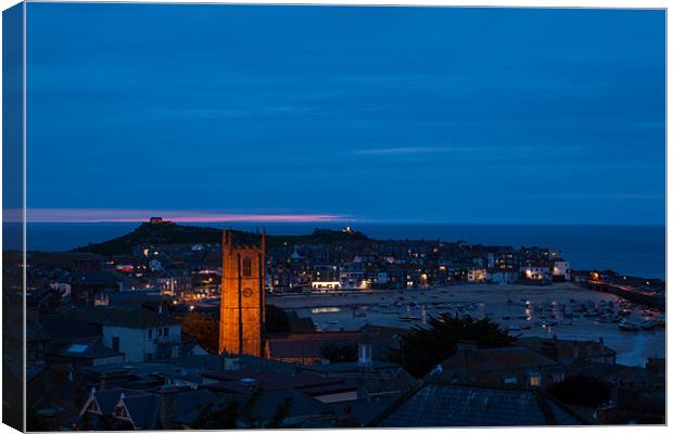 St.Ives at blue hour Canvas Print by Thomas Schaeffer