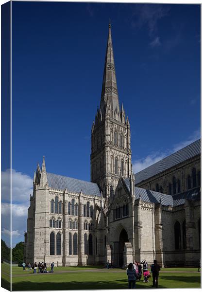 Salisbury cathedral Canvas Print by Thomas Schaeffer