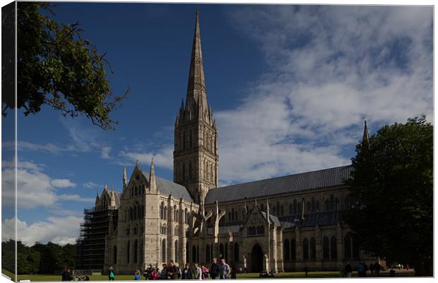 Salisbury cathedral Canvas Print by Thomas Schaeffer