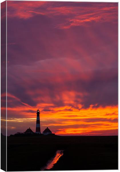 Westerhever lighthouse Canvas Print by Thomas Schaeffer