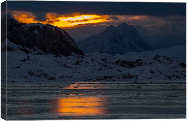 Sunset over Ice Canvas Print by Thomas Schaeffer