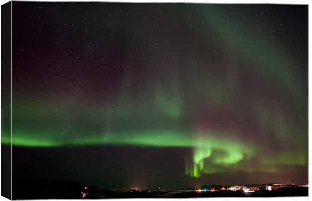 Northern lights over Laukvik Canvas Print by Thomas Schaeffer