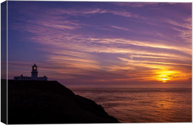 Sunset at Strumble Head Lighthouse Canvas Print by Thomas Schaeffer