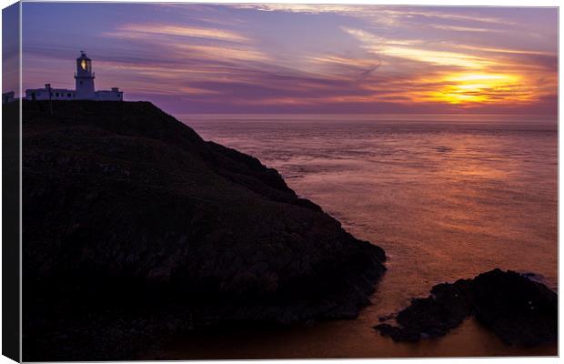Sunset at Strumble Head Lighthouse Canvas Print by Thomas Schaeffer