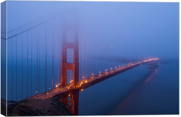 Morning fog at the Golden Gate Bridge Canvas Print by Thomas Schaeffer