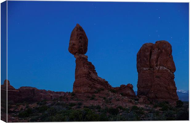 Blue hour @ Balanced Rock Canvas Print by Thomas Schaeffer