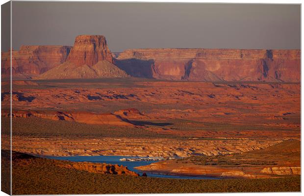 Lake Powell at sunset Canvas Print by Thomas Schaeffer