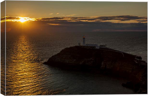 Sunset at South Stack Canvas Print by Thomas Schaeffer