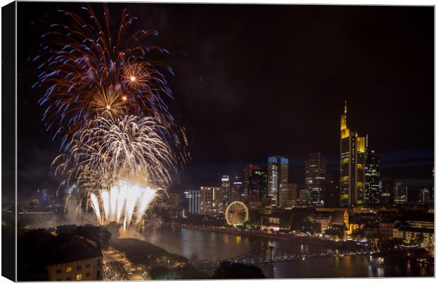 Skyline fireworks Canvas Print by Thomas Schaeffer