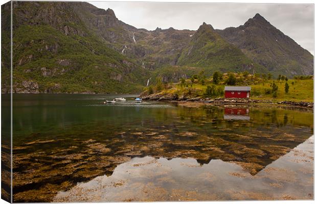 Hütte am Fjord Canvas Print by Thomas Schaeffer