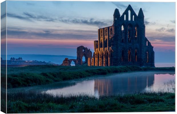 Sunset at Whitby Abbey Canvas Print by Thomas Schaeffer