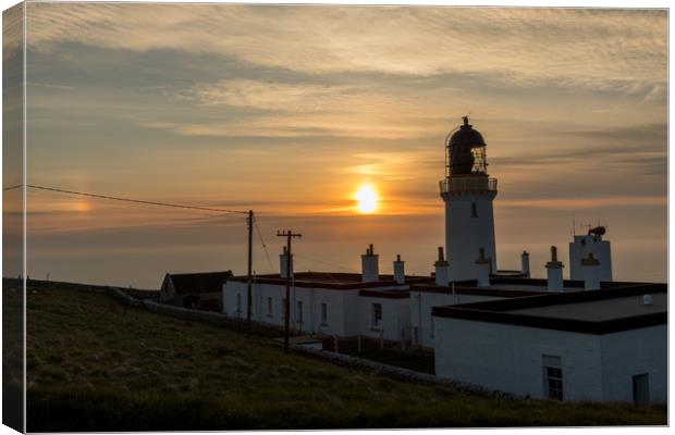 Foggy evening at Dunnet head Lighthouse Canvas Print by Thomas Schaeffer