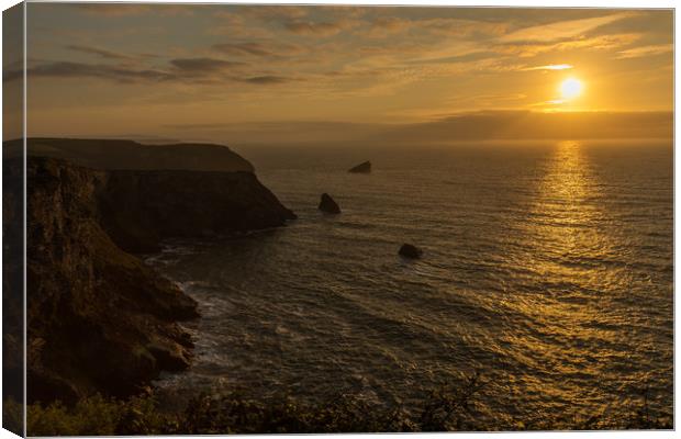 Sunset in Portreath Canvas Print by Thomas Schaeffer