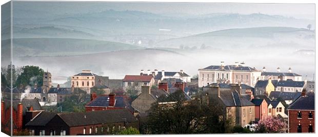 Misty Morning Downpatrick Canvas Print by pauline morris