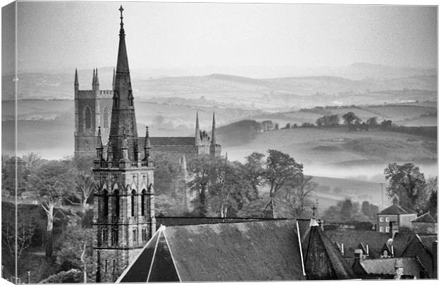 Morning Mist Downpatrick Canvas Print by pauline morris