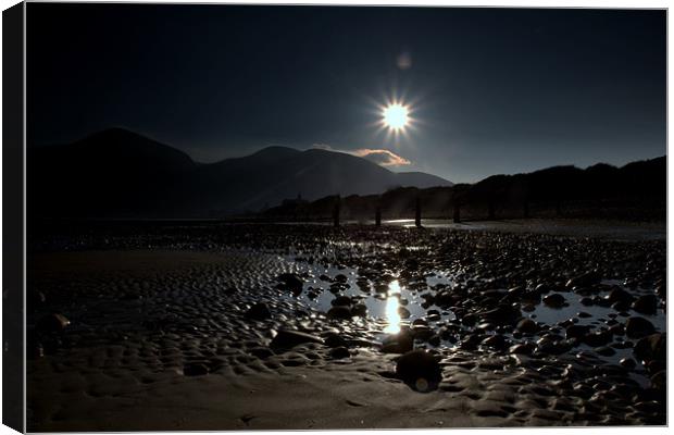 Reflections at Murlough Canvas Print by pauline morris