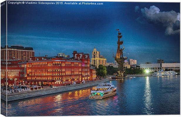 Moscow at night Canvas Print by Vladimir Sidoropolev