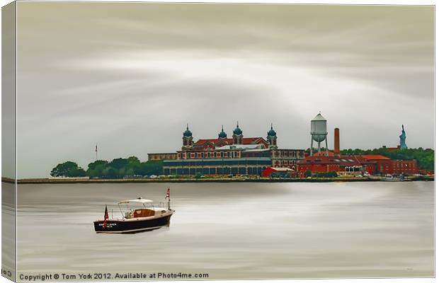 DOCKED AT ELLIS ISLAND Canvas Print by Tom York