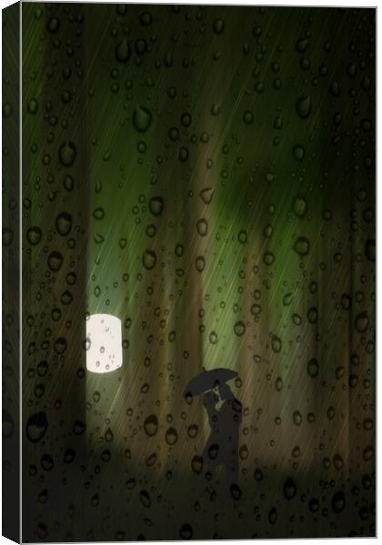 Lovers In the Rain Canvas Print by Tom York