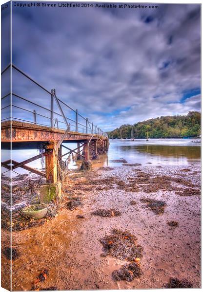  Dittisham River Dart Devon Canvas Print by Simon Litchfield