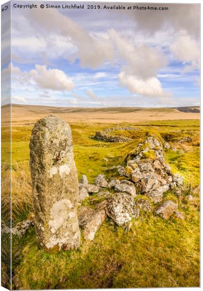 Dartmoor National Park Whiteworks Abandoned Tin Mi Canvas Print by Simon Litchfield