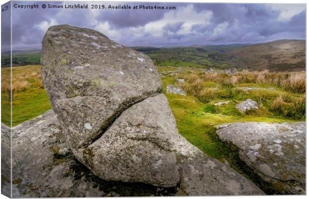 Dartmoor National Park Combstone Tor Canvas Print by Simon Litchfield