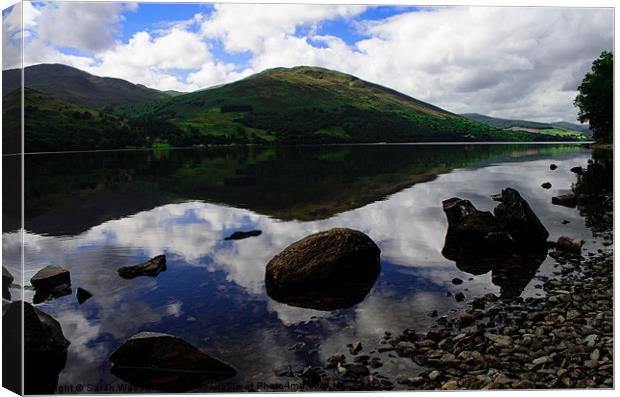 Loch Lomond Reflection Canvas Print by Sarah Waddams
