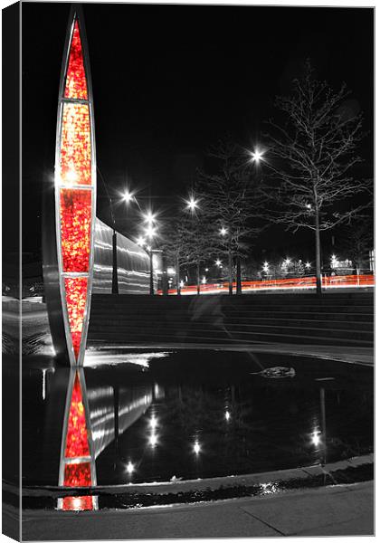 Sheffield Railway Station Light with traffic Canvas Print by Sarah Waddams