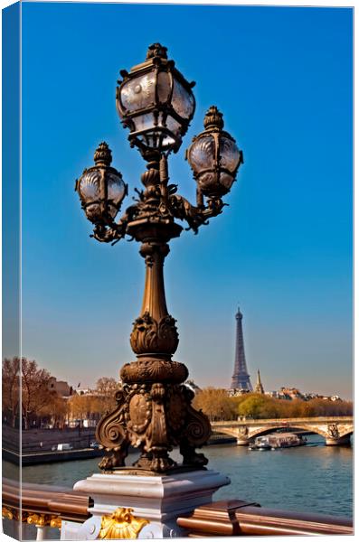Pont Alexandre and Eiffel Tower Canvas Print by Geoff Storey
