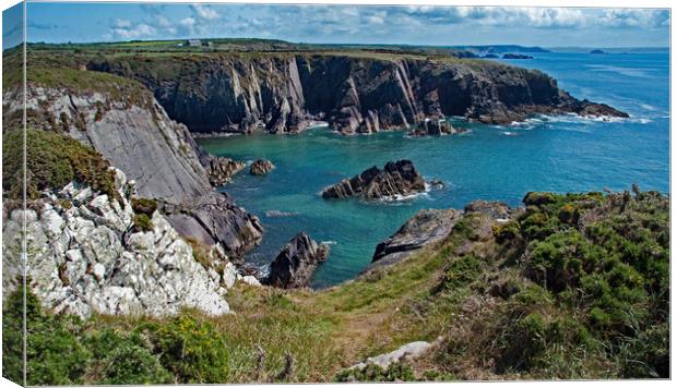 Caerfai Bay (3) Canvas Print by Geoff Storey