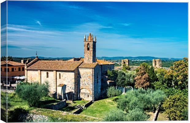 Monteriggioni Church Canvas Print by Geoff Storey