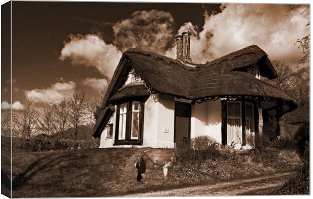 Old Thatched Cottage  Canvas Print by Joyce Storey