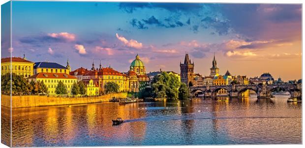 Charles Bridge at Dusk Canvas Print by Joyce Storey