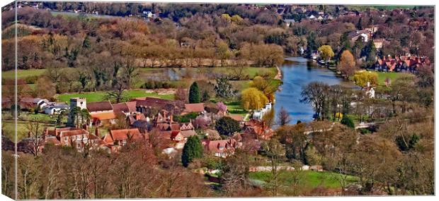 Above Streatley and Goring on Thames Canvas Print by Joyce Storey