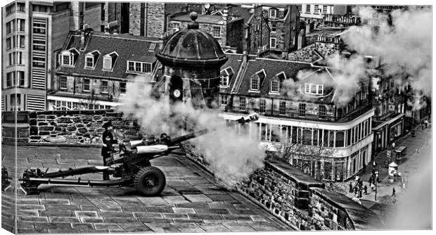 The one o'clock gun Canvas Print by Joyce Storey